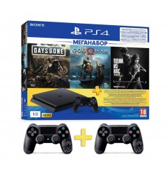 PlayStation 4 Slim 1TB (Days Gone + God Of War + The Last of Us + PS+ 3M) + 2 геймпада DualShock 4